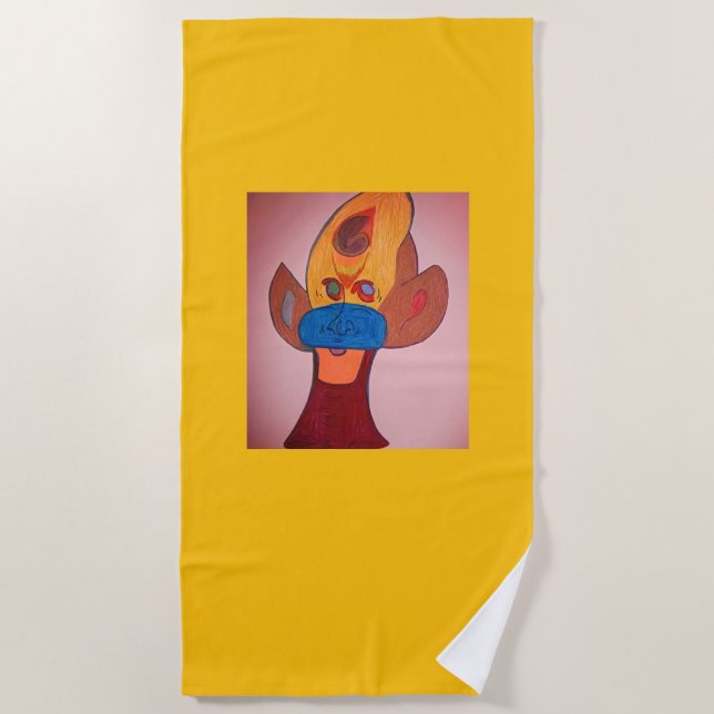 Serviette de plage en art animal futuriste (Devant)