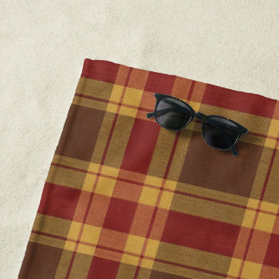 Serviette de plage en tissu faux plaid d'automne