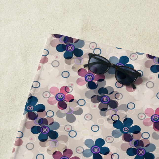 Serviette De Plage Enfants Abstraits mignon dessin animé fleurs fleur (En situation)