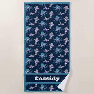 Serviette De Plage Enfants Ocean Animals Nom maillot de bain