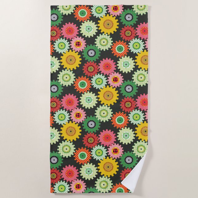 Serviette De Plage Engrenages à motifs (Devant)
