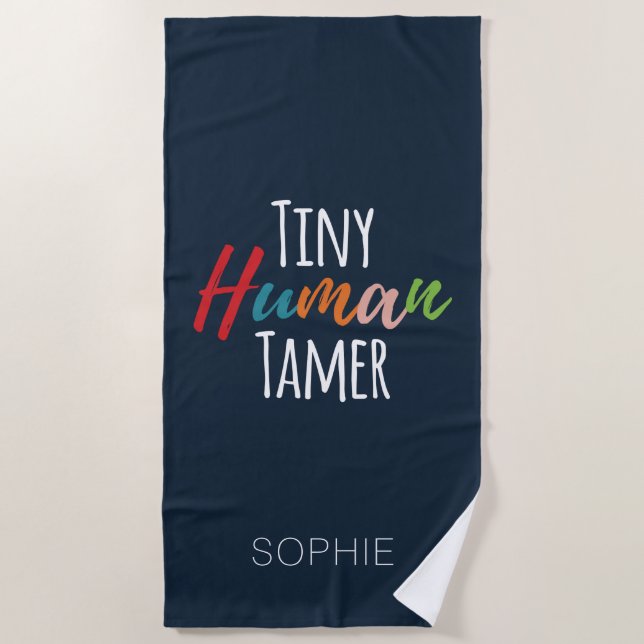 Serviette De Plage Enseignant de maternelle minuscule Tamer humain pe (Devant)