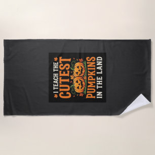 Serviette De Plage Enseignant Halloween Dessin de citrouilles le plus