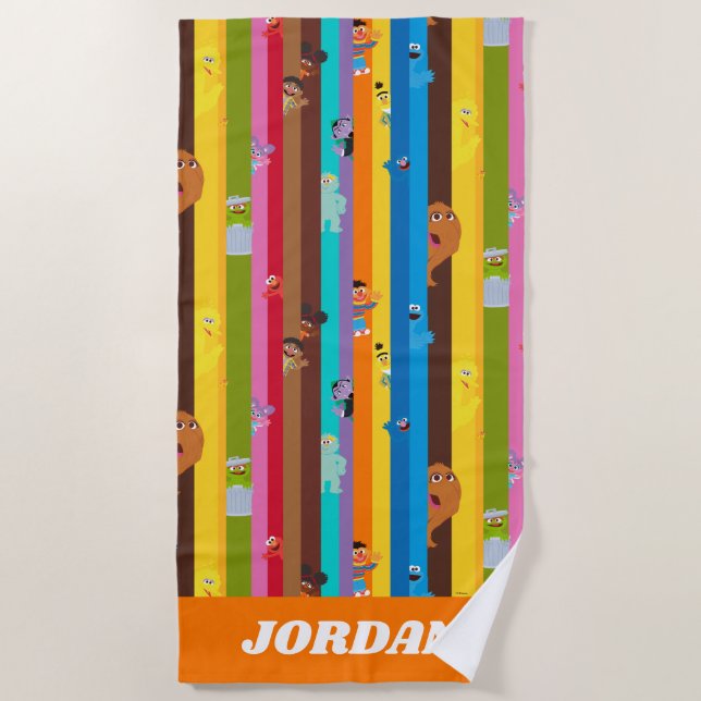 Serviette De Plage Ensemble du Motif de bande (Devant)