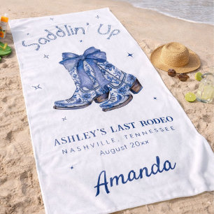 Serviette De Plage Enterrement de vie de jeune fille Blue Chinoiserie