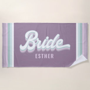 Serviette De Plage Enterrement de vie de jeune fille funky rétro anné