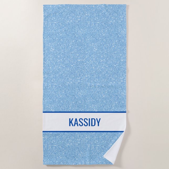 Serviette De Plage Enterrement de vie de jeune fille Navy + Blue Faux (Devant)