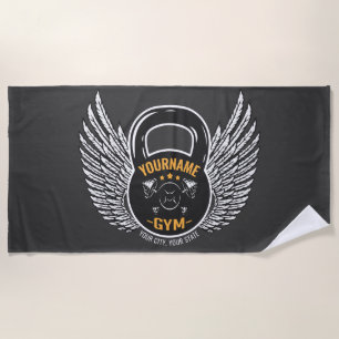 Serviette De Plage Entraîneur de fitness GYM personnalisé Kettlebell