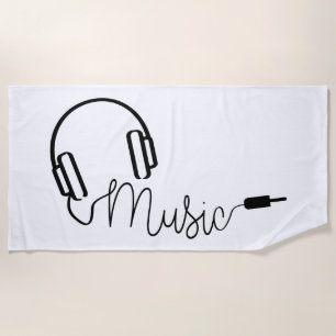 Serviette De Plage Entrer des casques pour l'appli, la radio ou le MP