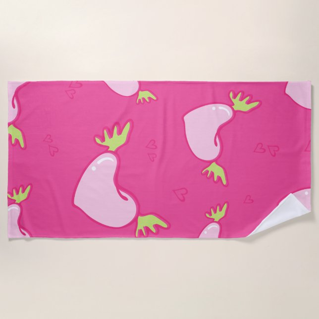 Serviette De Plage Envoyez des coeurs (Devant)