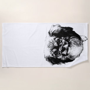 Serviette de plage Épagneul Tibétain – Dessin au t