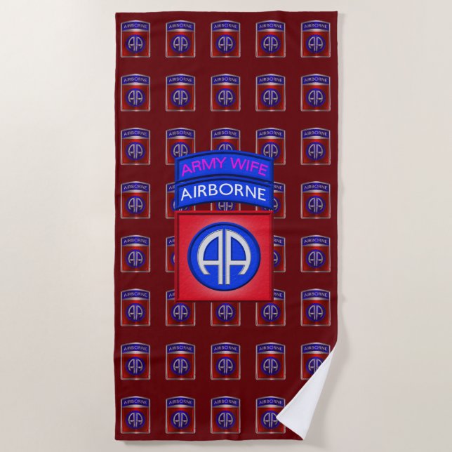 Serviette De Plage Épouse de l'armée de la 82e division aéroportée (Devant)