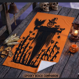 Serviette De Plage Épouvantail de Halloween gothique effrayant Citrou