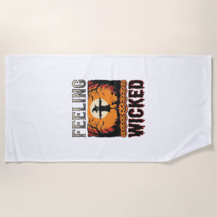Serviette De Plage Épouvantail d'Halloween se sentant méchant Vintage