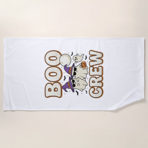 Serviette De Plage Équipage fantôme Halloween Vintage Vector Design_1