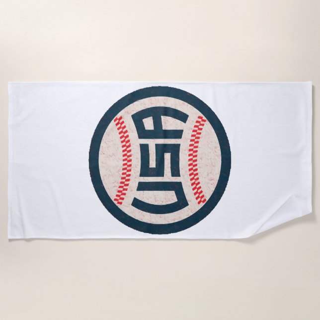 Serviette De Plage Équipe de baseball USA (Devant)