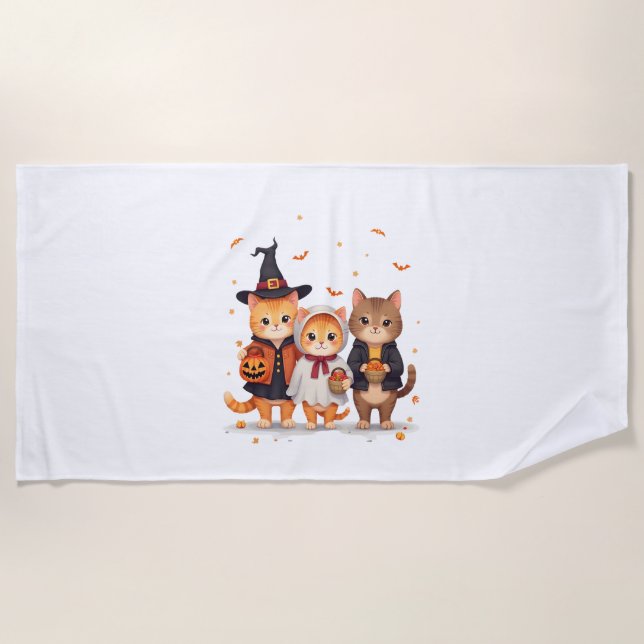 Serviette De Plage Équipe de chats à queue ou à queue (Devant)
