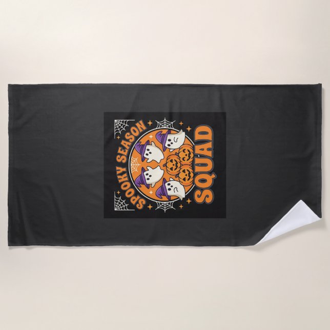 Serviette De Plage Équipe de la saison effrayante d'Halloween avec de (Devant)
