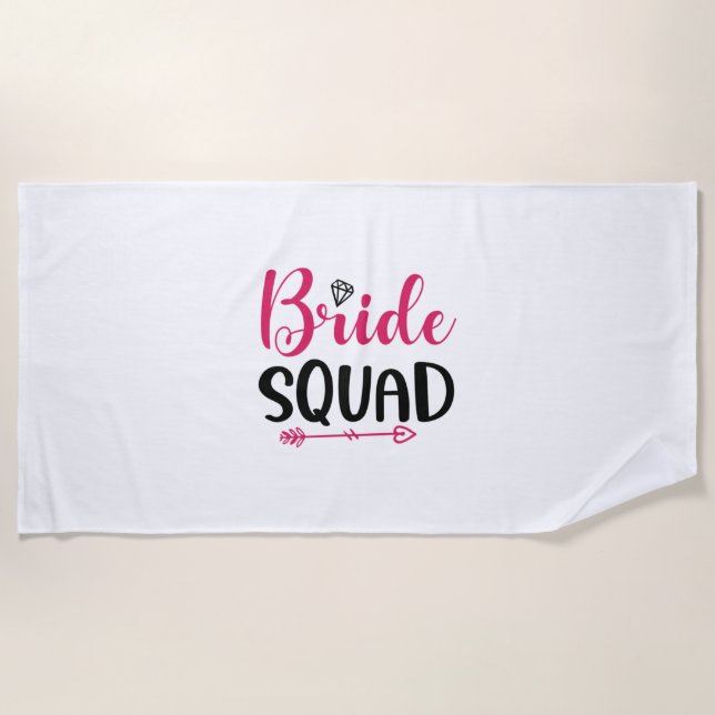 Serviette De Plage Équipe de mariée mariage (Devant)