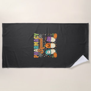 Serviette De Plage Équipe de pharmacie Halloween Ghost Pills Design_1
