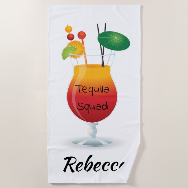 Serviette De Plage Équipe de Tequila (Devant)