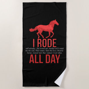 Serviette De Plage Équitation - Cheval Ride Cadeau