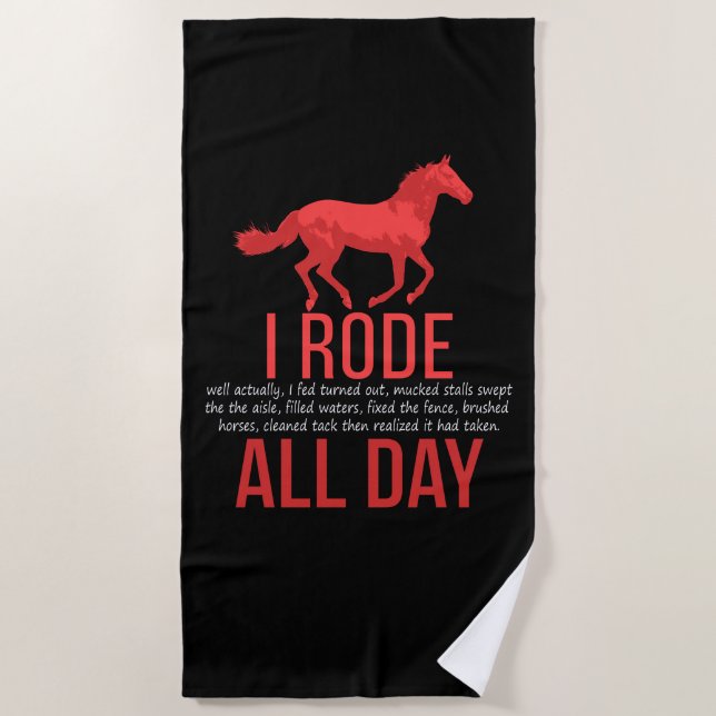 Serviette De Plage Équitation - Cheval Ride Cadeau (Devant)