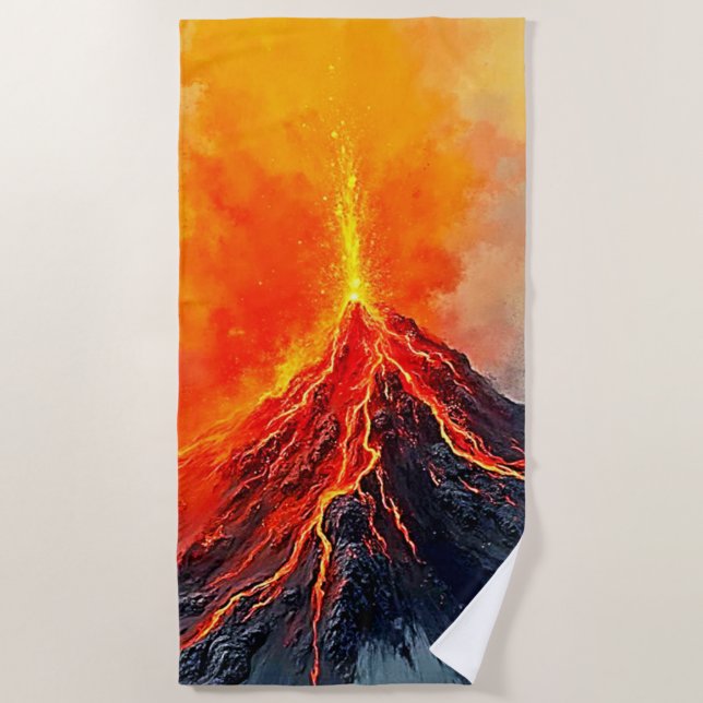 Serviette De Plage Éruption volcanique : puissance brute (Devant)