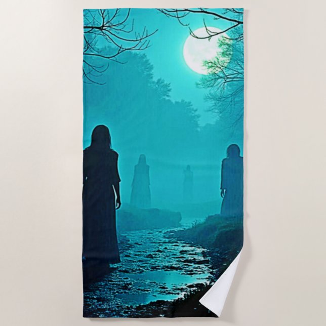 Serviette De Plage Esprits enchantés de la forêt lunaire (Devant)