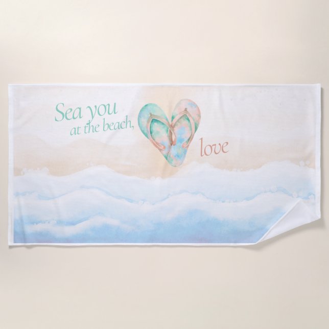 Serviette De Plage Essuie-toi à la plage Serviette d'amour côtier (Devant)