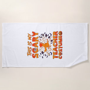 Serviette De Plage Est Costume d'enseignant effrayant Halloween Sorci