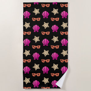 Serviette De Plage Éstarfish, Coques et Lunettes de soleil sur le noi