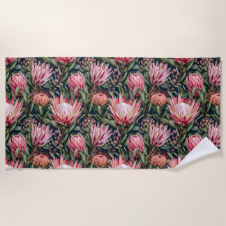 Serviette De Plage Esthétique botanique moderne de Protéa