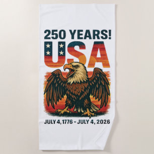 Serviette De Plage États-Unis 250 ans – Aigle chauve patriotique 4 ju