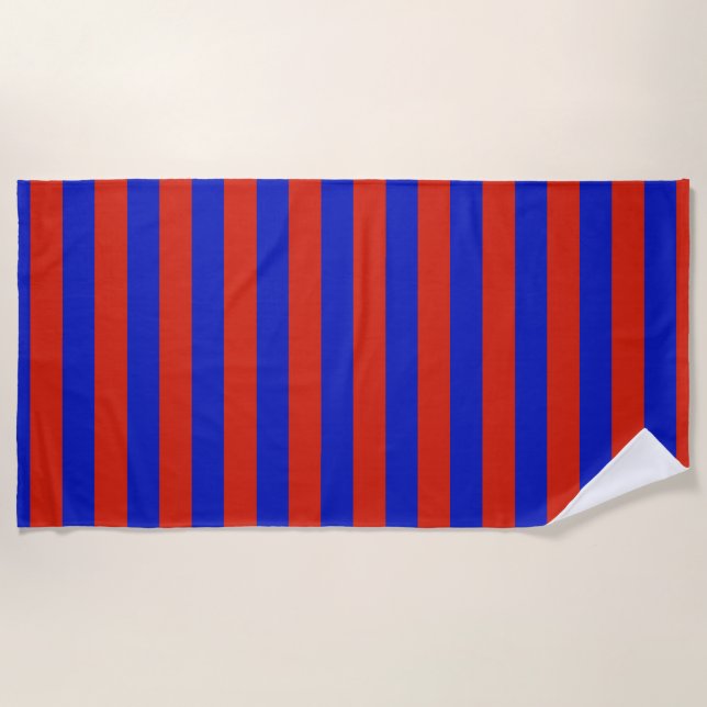 Serviette De Plage États-Unis rouge bleu bandes de couleur . simple & (Devant)