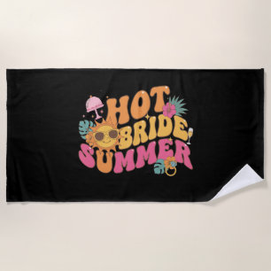 Serviette De Plage Été de Mariée Chaud Rétro Tropical Enterrement de