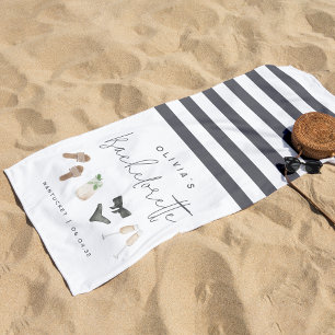 Serviette De Plage Été Neutres Personnalisé Bachelorette Party