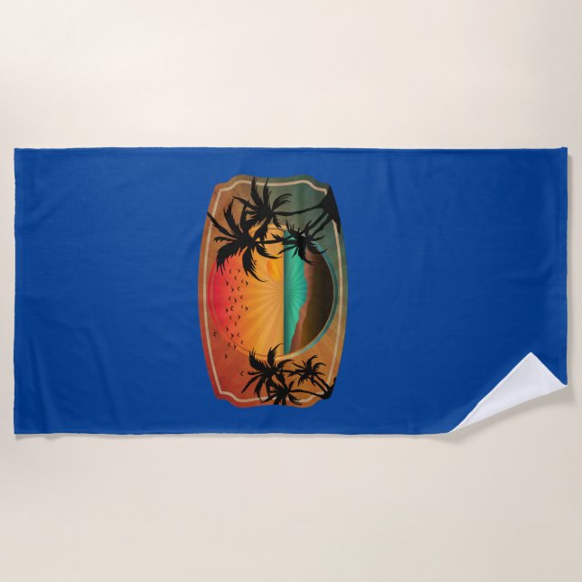 SERVIETTE DE PLAGE ÉTÉ PLAGE NATURE VINTAGE (Devant)