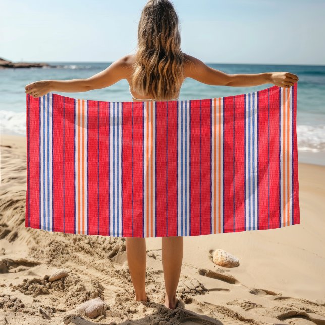Serviette De Plage Été Plage Rayures (Créateur téléchargé)