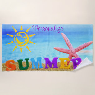 Serviette De Plage Été Soleil Starfish Beach Scène