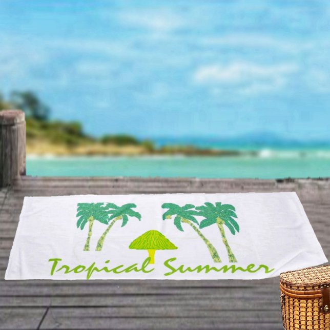 Serviette De Plage Été Tropical (Take in some beach time with a favorite beach towel!)