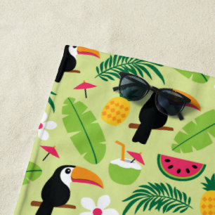 Serviette De Plage Été tropical du Toucan