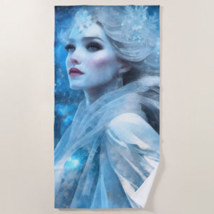 Serviette De Plage Ethereal Frozen Neige Queen Imaginaire Art
