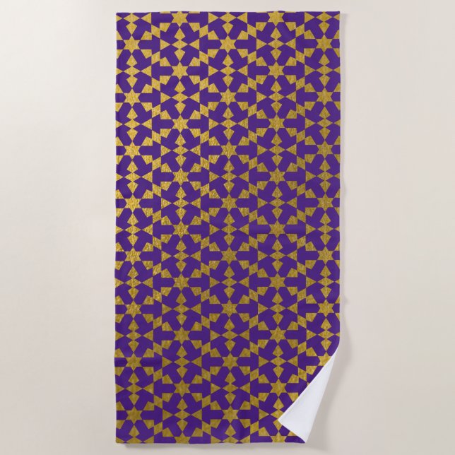 Serviette De Plage Ethnic Marocain Motif géométrique (Devant)