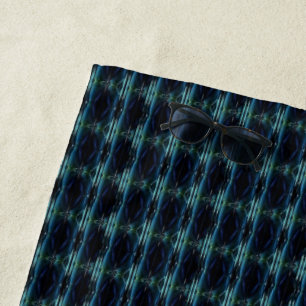 Serviette De Plage Etoiles arc-en-ciel bleu vert, Motif Artdeco