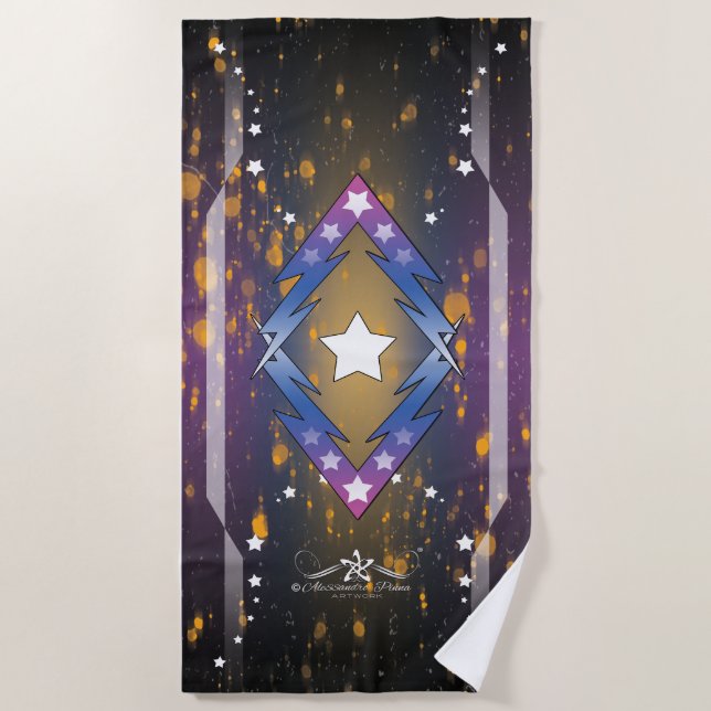 Serviette De Plage Étoiles de tonnerre (Devant)