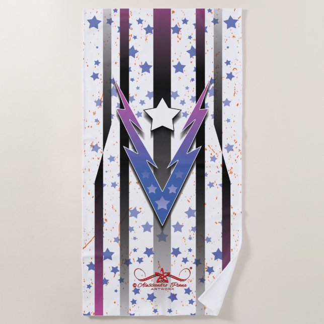 Serviette De Plage Étoiles de tonnerre (Devant)