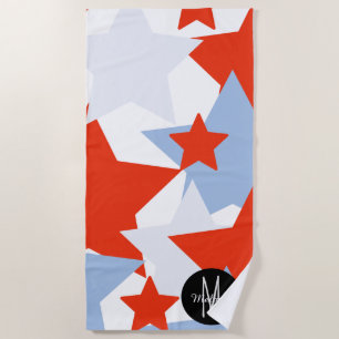 Serviette De Plage Étoiles géantes patriotiques d'été