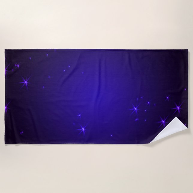 Serviette De Plage Étoiles violettes (Devant)