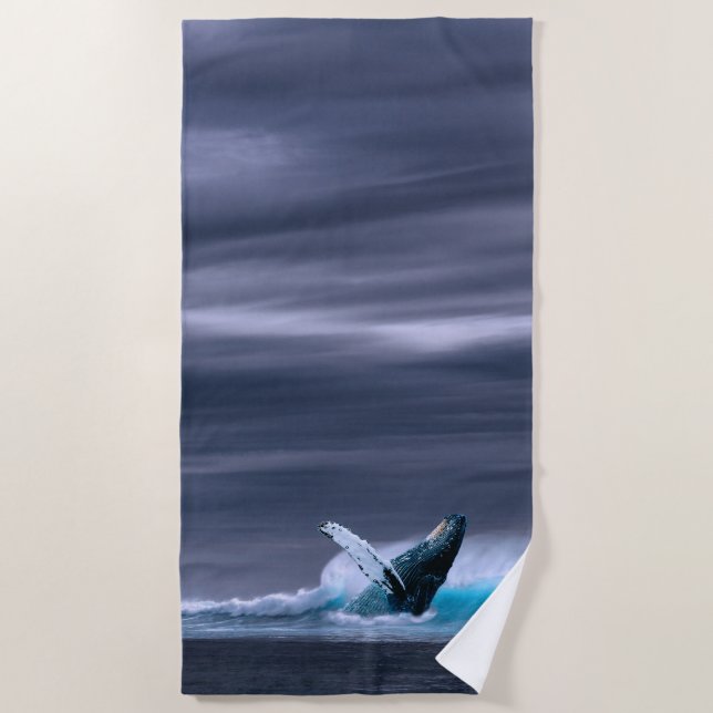 Serviette De Plage Etonnante baleine à bosse (Devant)